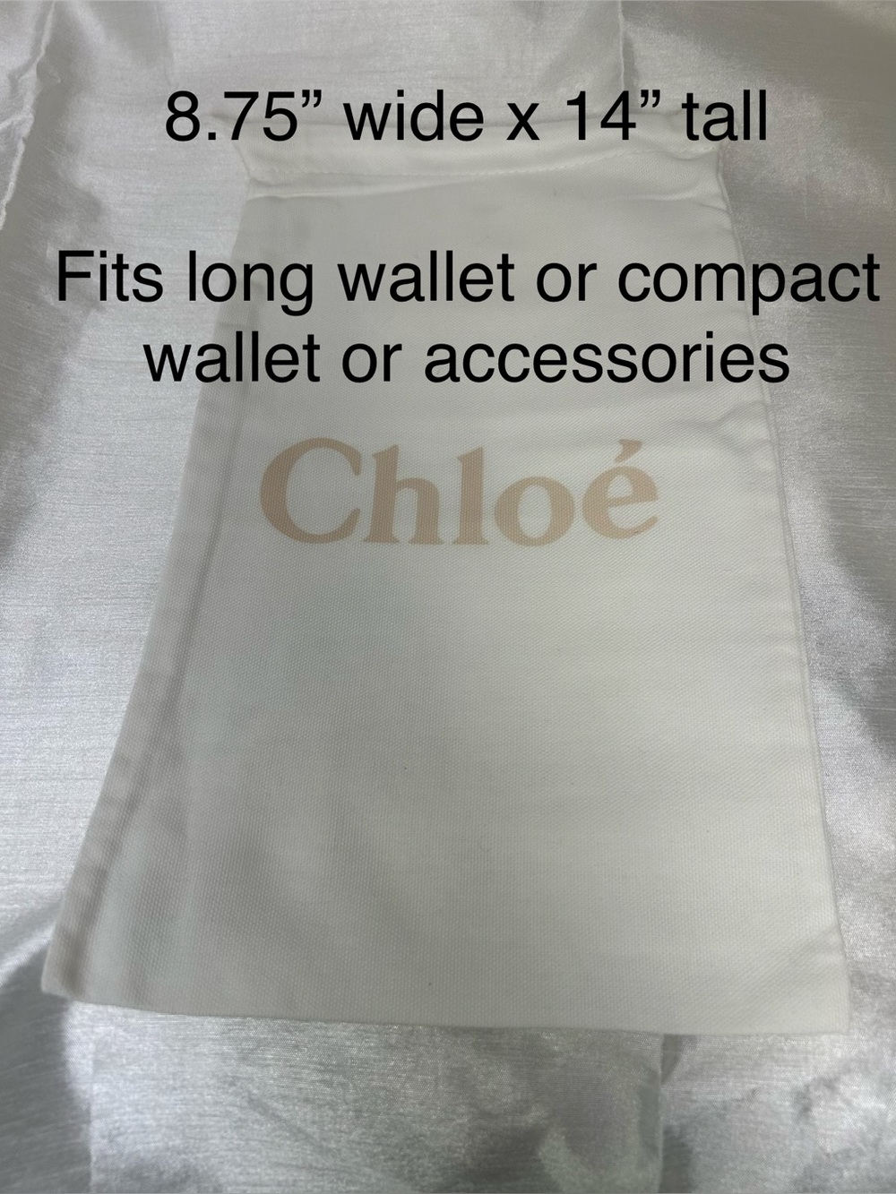 ⭐️CHLOE DUSTBAG, 8.75” wide x 14” tall, EUC